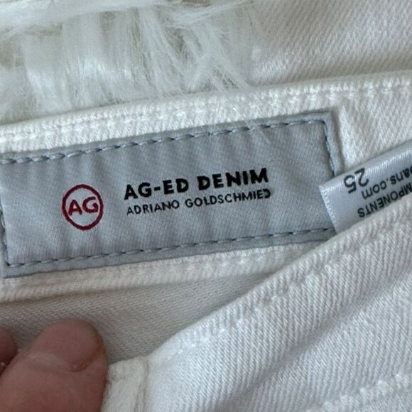 AG Adriano Goldschmied The Isabel White High Rise Straight Cropped Jeans Sz 25 - Picture 6 of 8